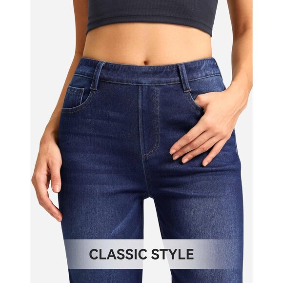 Women’s Stretchy High Waist Straight Leg Jeans Tummy Control Denim - Picture 5 of 7